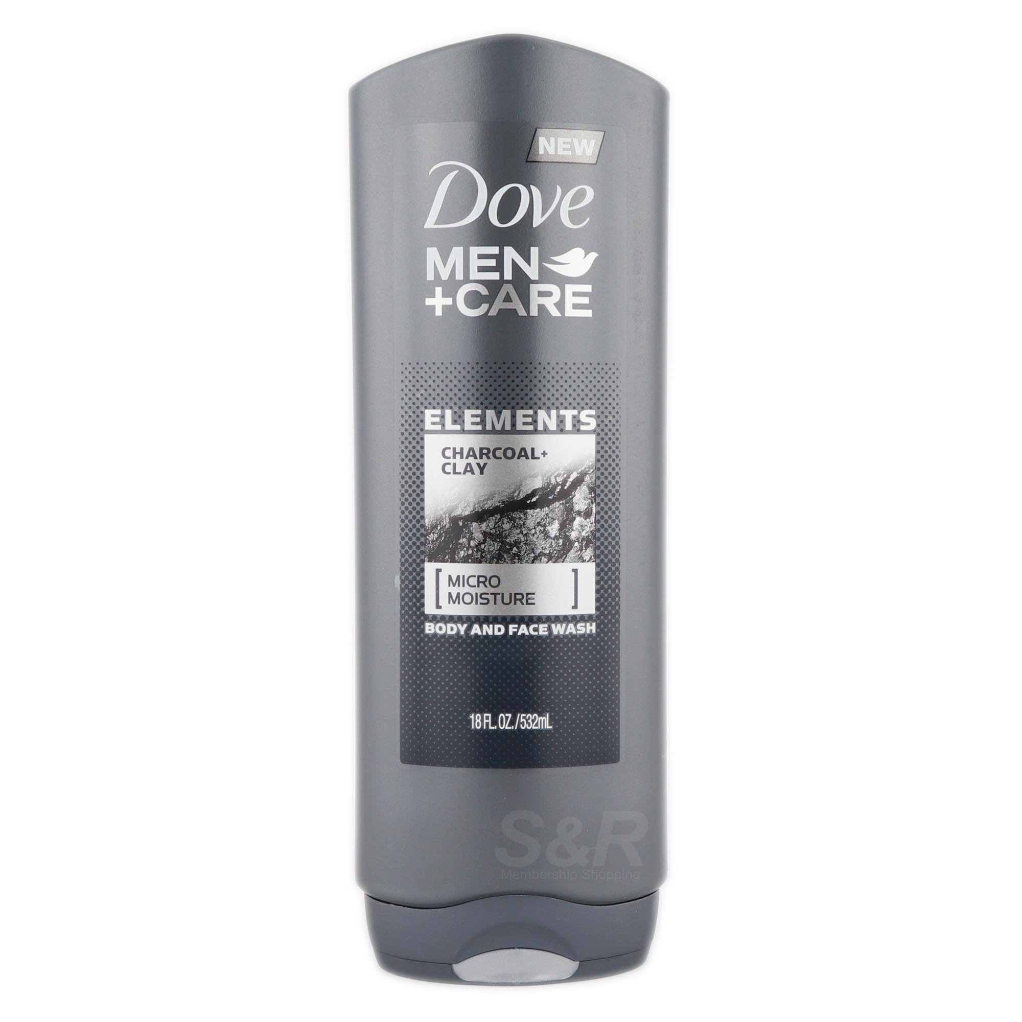 Dove Men+Care Elements Charcoal + Clay Face and Body Wash 532mL